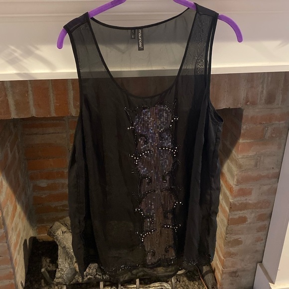 MAURICE’S Black Sheer Top With Sequins Plus Size 1X - Picture 1 of 6